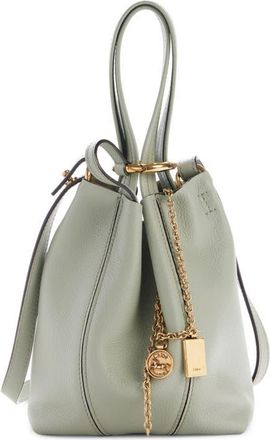 Chlo&eacute; Small Spin Leather Crossbody Tote in 38Y Sea Grass at Nordstrom