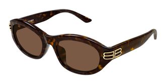 Balenciaga BB0434SK Asian Fit 002 Womens Sunglasses Tortoiseshell Size 55