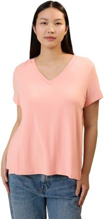 Kindred Bravely Classic Modal V-Neck Nursing T-Shirt in Sunset Pink at Nordstrom, Size X-Large