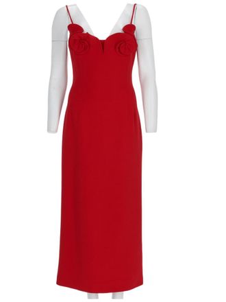 Magda Butrym Fitted Midi Dress With Floral Appliqu&eacute; Details