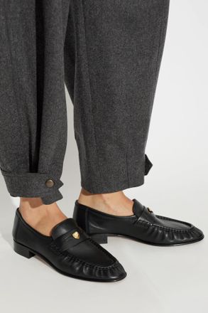 Chlo&eacute; Letti Leather Loafers, Womens, Black