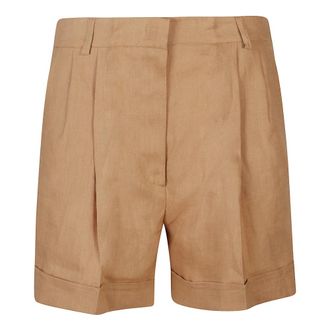 Actualee Linnen Shorts - Dames - Korte Broeken - Beige - M - Linnen - Korte Broeken