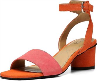 NYDJ Womens Georgia Heeled Sandal In Watermelon Suede