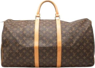 Louis Vuitton Pre-owned Keepall 55 - Dames - Vintage Weekendtas - Bruin - ONE Size - Leer - Vintage