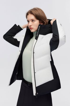 Bosideng Womens GORE-TEX Goose Down Jacket - Black/White - Size 12 UK