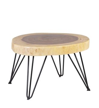 Moycor Mesa de centro de madera y hierro bicolor