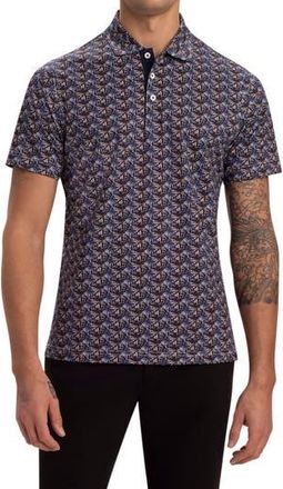 Bugatchi OoohCotton Tech Geo Print Polo in Mocha at Nordstrom Rack, Size Xxx-Large