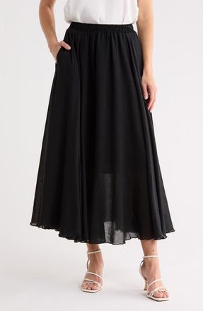 Max Studio Gauze Skirt in Black at Nordstrom Rack, Size X-Small Regular