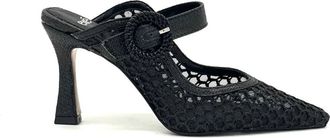 Ex&eacute; Womens Lamina Honeycomb Buckle Mules In Black