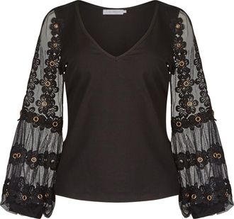 Anne Fontaine Munira Top in Black at Nordstrom, Size 44 Eu