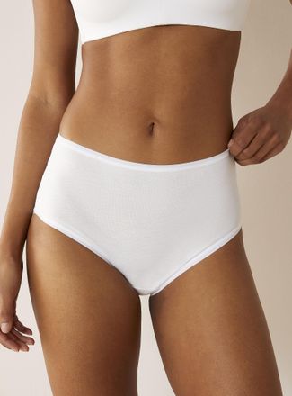 Miiyu Womens Elastic edging high-waist classic Hipster Panties 100% organic cotton