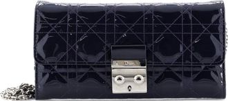 Dior Miss Dior Croisiere Wallet on Chain Cannage Quilt Patent clutch bag - Blauw