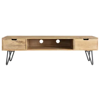 Miliboo Mueble Tv Moderno Mango Patas Horquilla Metal Vibes