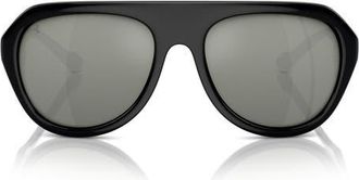 Ferrari 57mm Polarized Pilot Sunglasses in Black /Mirror Silver Polar at Nordstrom