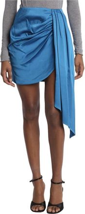 SIMKHAI Turquoise Mini Rok van Jonathan Simkhai - Dames - Korte rokken - Blauw - XS - Polyester - Rokken