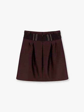 Elisabetta Franchi Satin Mini Skirt - Brown