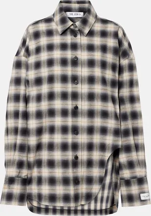 The Attico Checked asymmetric cotton shirt