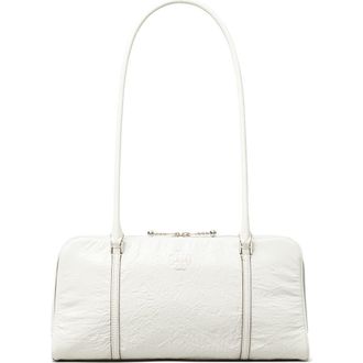 Tory Burch T Monogram Small Metallic Marshmallow Satchel in White at Nordstrom