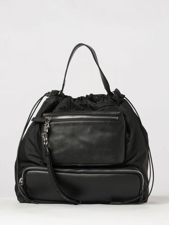 Vic Mati&eacute; Borsa a secchiello in nylon e pelle con chiusura a coulisse