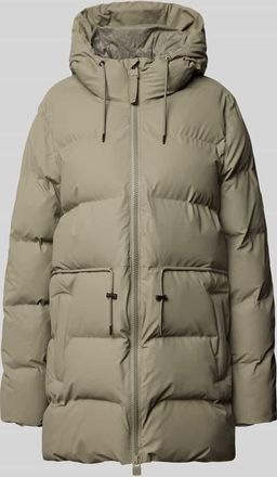 Rains Steppjacke mit Eingrifftaschen Modell Alta Long in Schilf, Größe XL