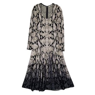 Roberto Cavalli Python-Print Ombre Knit Midi Dress, Brand Size 42 ( US Size 8 )