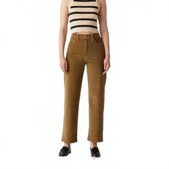 Levi's Premium Ribcage Straight Ankle Corduroy Jeans In Brown