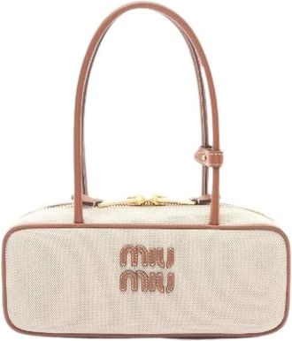 Miu Miu Pre-owned Borsa Piccola in Tela - - Pre-owned - Donna - Beige - ONE SIZE