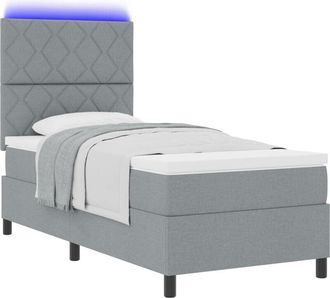 vidaXL Vidaxl - Box Spring Bed with Mattress Light grey 100 x 200 cm Fabric