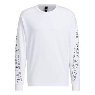 adidas Mens adidas Minimalistic Alphabet Printing Casual Pullover White HM2695