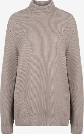 Moncler Gerippter Baumwollpullover mit Stehkragen Matt Black