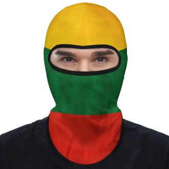 Generic Lithuanian Flag Mens Balaclava Ski Face Mask Motorcycle UV Protector Scarf Neck Gaiter