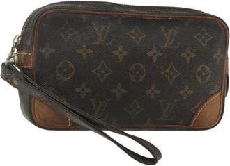 Louis Vuitton Pre-owned Clutches, female, Brown, Size: ONE SIZE Pre-owned Canvas Clutch