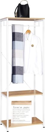 Woltu Woltu Perchero Con Ropa Con Zapatero Estante Perchero Metal Y Madera 60 X 40 X 167 Cm A
