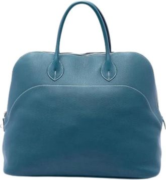 Herm&egrave;s Pre-owned Bolide Relax - Dames - Vintage Weekendtas - Blauw - ONE Size - Leer - Vintage