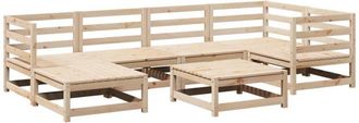 vidaXL Juego De Sof&aacute;s De Jard&iacute;n 7 Piezas Madera Maciza De Pino Vidaxl