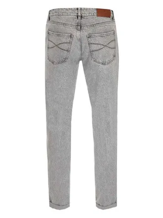 Brunello Cucinelli Light Grey Washed Denim Jeans - Gray
