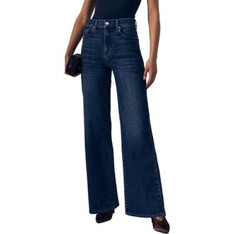 LE JEAN Petite Column High Waist Wide Leg Jeans in London Calling at Nordstrom, Size 28