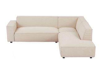 VENTE-UNIQUE.COM Sof&aacute; rinconera terciopelo beige