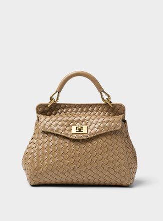 JW PEI Womens Lucia braided faux-leather evening bag