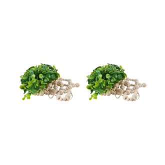 OEM 2x Eucalipto Decoraci&oacute;n De Pared Estilo Boho Para Dormitorio Guirnalda De Madera Con Cuentas Para Colgar En La Pared Eucalipto Artificial Vegetaci&oacute;n N
