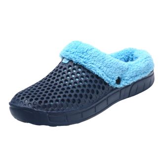 Generic Womens Mens Warm House Slippers Fur Lined Clogs Fluffy Slip on Garden Shoes Indoor Outdoor Mules Unisex Lightweight Slippers with Warm Fur Lined Slip 