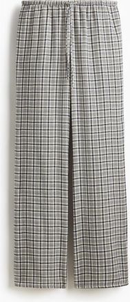H&M Drawstring Trousers in Light Beige/plaid at Nordstrom, Size 3X-Large