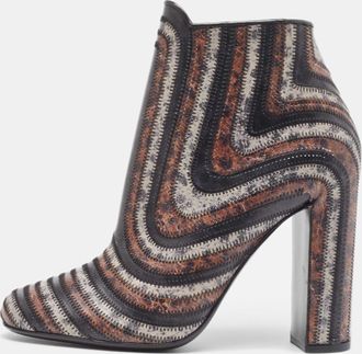 Ferragamo Multicolor Printed Leather Feeling Ankle Boots