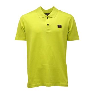 Paul & Shark Paul & Shark, Polo Shirts, male, Yellow, Size: XS Cotton Piqu&eacute; Polo Shirt with Iconic Badge