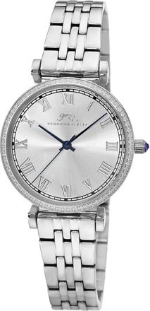 Porsamo Bleu Womens Emma Stainless Steel Silver Tone Sunray Dial Watch 1411AEMS