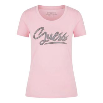 Guess Tops, Dames, Roze, M, Script Tee