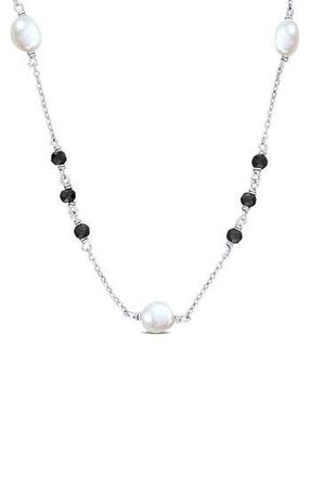 Delmar Black Moissanite & Cultured Freshwater Pearl Necklace in Black Multi at Nordstrom Rack