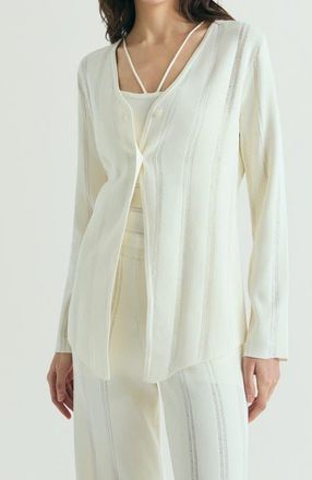 Scalpers Slanted Knit Cardigan in Ecru at Nordstrom, Size X-Small