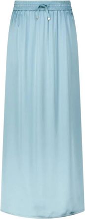 Herno Rokken, Dames, Blauw, S, Satijn, Satin A-Lijn Rok met Zijsplit