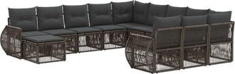 vidaXL Conjunto De Sof&aacute;s De Jard&iacute;n 12 Uds. Gris Rat&aacute;n Sint&eacute;tico Vidaxl